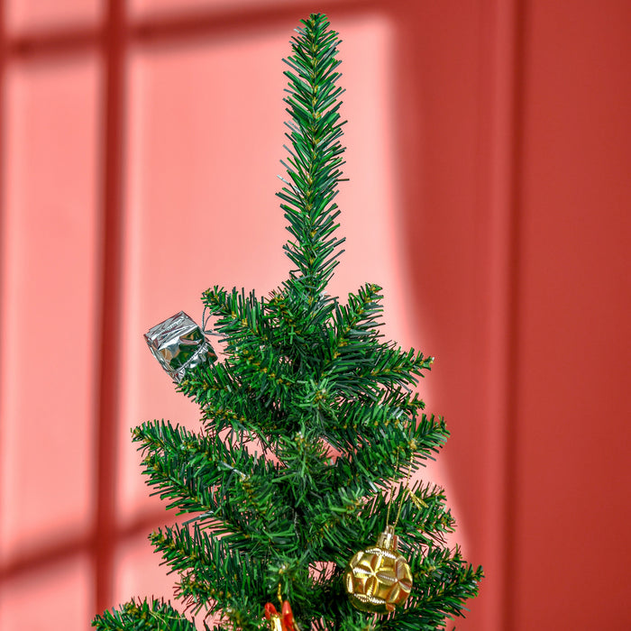Homcom Pencil Christmas Tree, Slim Xmas Tree With Realistic Branches
