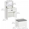 HOMCOM Vanity Set, Makeup Vanity Desk with Flip Top Mirror, White