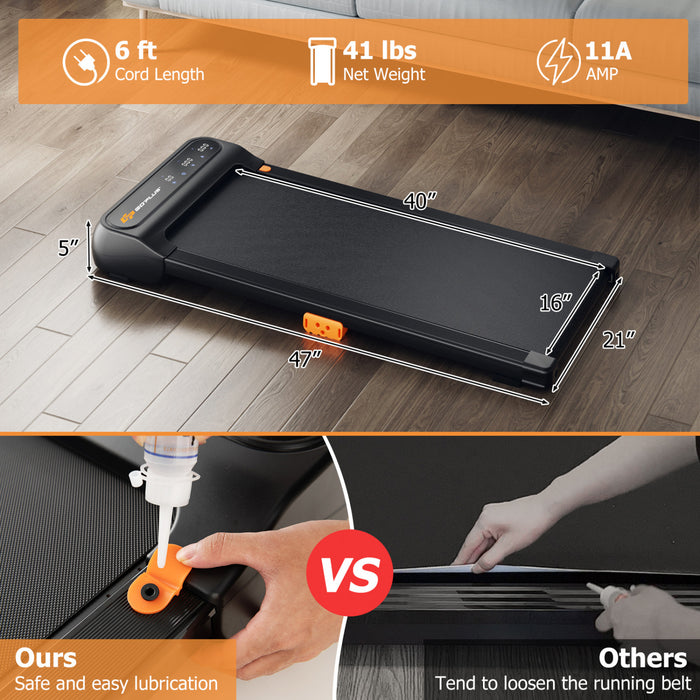 Costway Walking Pad 2 In 1 Under Desk Treadmill For Home With Watch Remote Control & Led Display