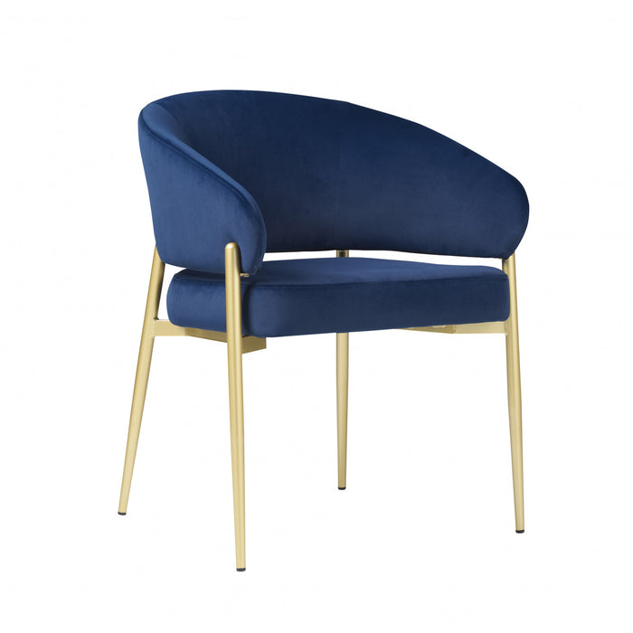 Jessie Modern Dining Chairs Set Of 2 With Upholstered Fabric Side Chairs And Metal Frame,blue