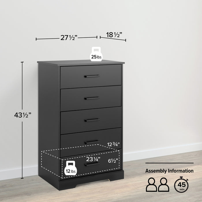 Prepac Rustic Ridge 27.5\" 5-Drawer Chest - Black