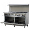 FORNO Commerciale 60 Inch Stainless Steel Gas Range, 10 Burners, 300,000 BTU Total - FCMGR0093-60 | Cuisiniere a gaz Commerciale en acier inoxydable de 60 po, 10 bruleurs, 300 000 BTU – FCMGR0093-60