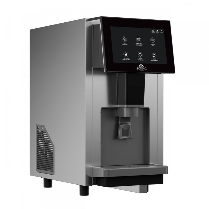 Forno Fresco 10 in Countertop Ice Maker & Dispenser, 66 lbs, Stainless Steel- FIMDP7383-10