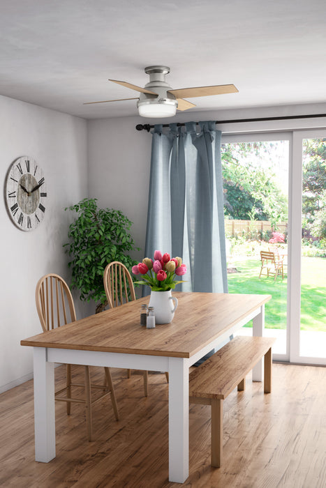 Dempsey Low Profile Ceiling Fan with Light Fixture - Grey