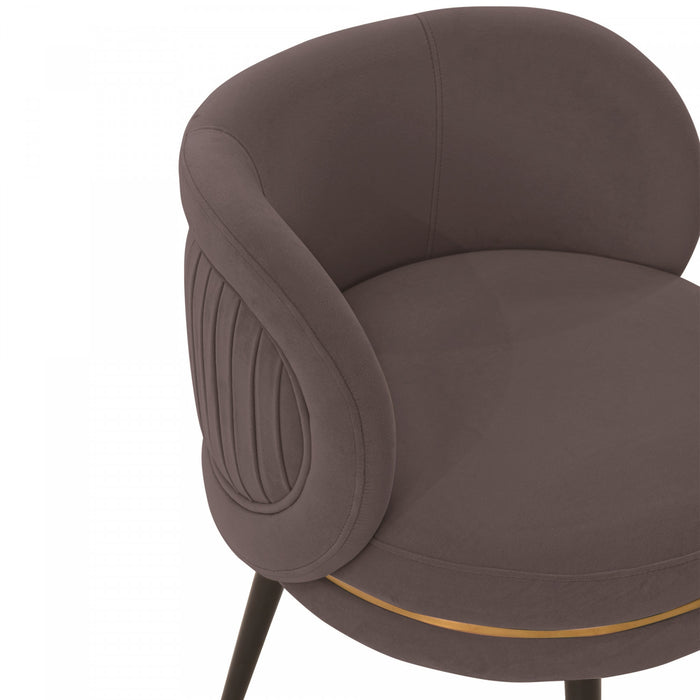Kaya Modern Wood Velvet Dining Chair in Gray - Set of 2
