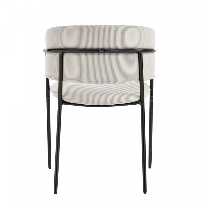 Ethan Set of 6 Modern Corduroy Upholstery Side Chair with Angled Legs and Adjustable Feet,Beige Dining Chair