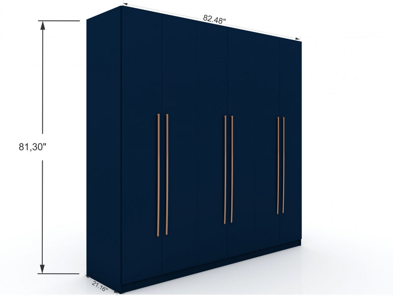 Gramercy Contemporary Modern 82\" Wardrobe Closet in Midnight Blue