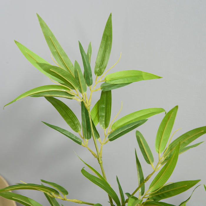 Outsunny Artificial Bamboo Tree, 4ft Fake Decorative Plant in Nursery Pot