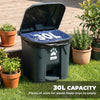 Outsunny Dog Poop Outdoor Garbage Bin with Lid and Foot Pedal, 8 Gallon Pet Waste Garbage Can, Waterproof Plastic Trash Can for Patio, Backyard, Garden, Dark Grey