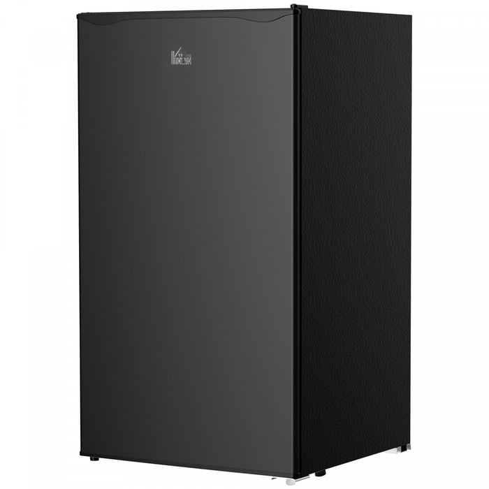 HOMCOM Mini Fridge with Freezer Thermostat Reversible Door, Black