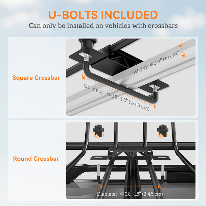 Soozier Roof Rack Cargo Carrier Basket, 150LBS Heavy Duty Roof Basket, 46\" x 36\" x 4.5\" Rooftop Cargo Carrier for SUV, Truck, Car, Top Luggage Storage Holder for Travel, Camping