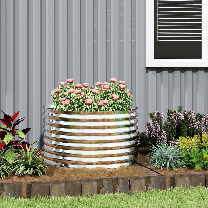 Outsunny 5.2 x 2.6 x 1.8ft Galvanized Raised Garden Bed, Easy DIY, Silver