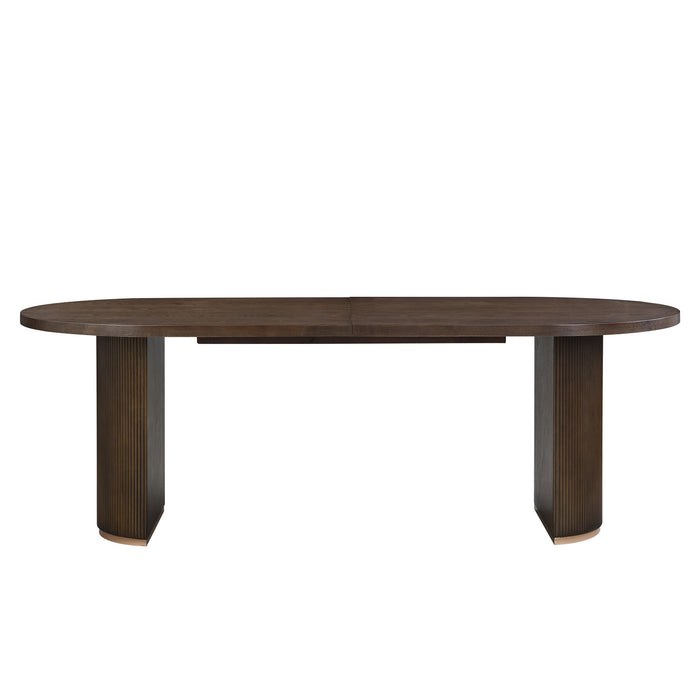 Madison Oval Solid Wood Dining Table with Double Pedestal Base,Walnut