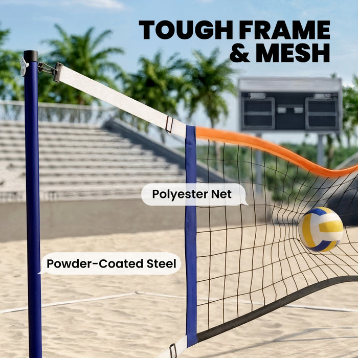 Soozier Volleyball Net with 21-27ft Adjustable Length, Volleyball, Pump