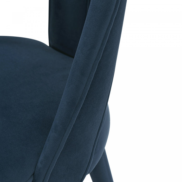 Neda Modern Upholstered Velvet Dining Chair in Midnight Blue - Set of 2