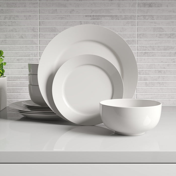 H2K Aspen 12-Piece Porcelain Dinnerware Set, Service for 4