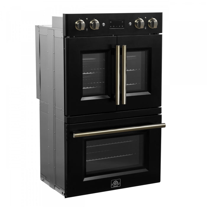 Forno Asti 30-Inch Double Electric Wall Oven in Black, 7.36 cu. ft. - FBOEL1340-30BLK