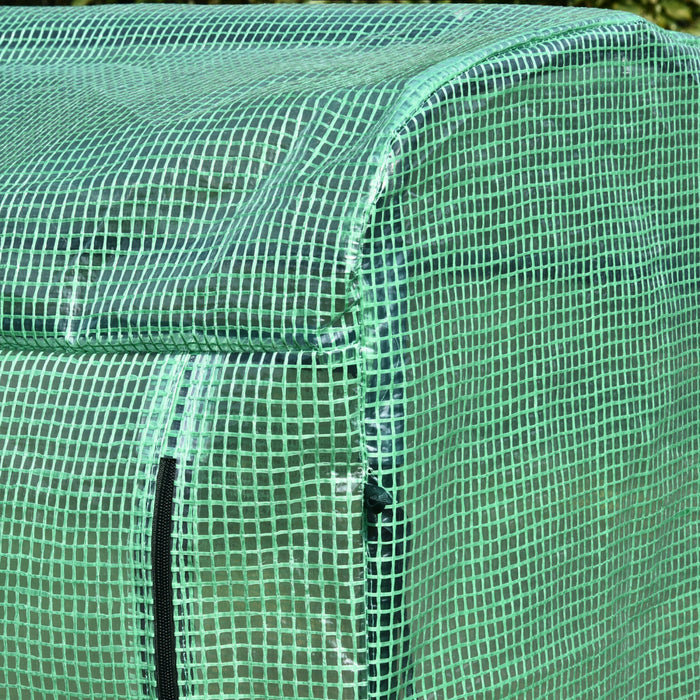Outsunny 39\" X 20\" X 59\" Outdoor Tomato Greenhouse With Zipper Roll-up Door, Mini Plant Growhouse Hot House With Steel Frame, Pe Cover