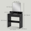 HOMCOM Makeup Vanity Desk with Mirror, Drawers, Black