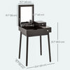 HOMCOM Modern Vanity Desk with Flip-up Mirror and 2 Drawers for Bedroom