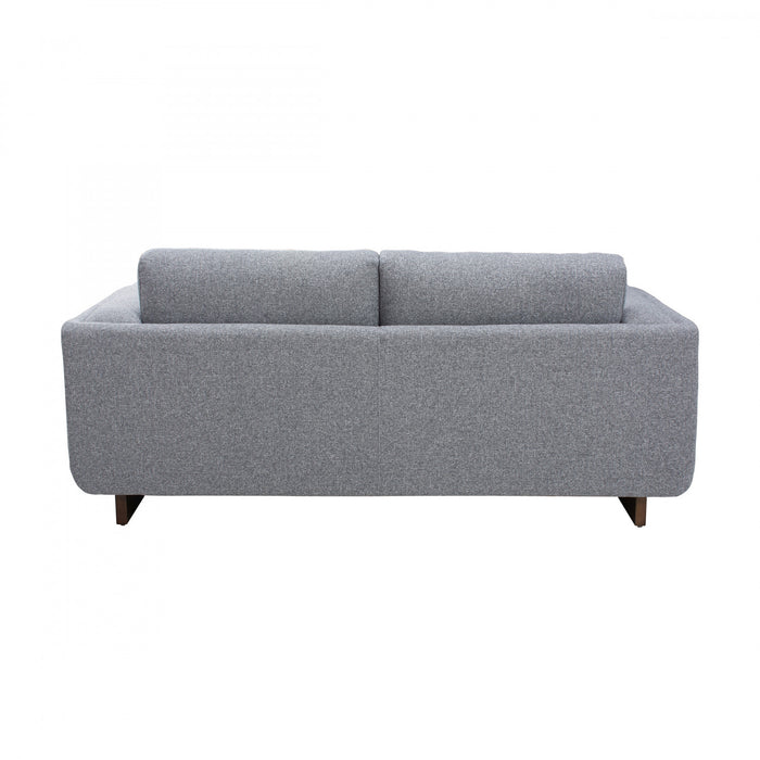 Caden 67 in. Textured Weave Fabric Loveseat with Block Arms and Wood Legs - Grey