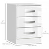 HOMCOM Nightstand Set of 2, Bedside Tables with 3 High Gloss Drawers