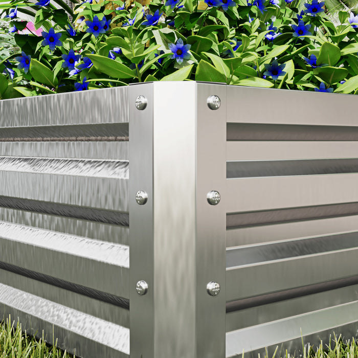 Outsunny 2' X 2' X 1' 2-pieces Raised Garden Bed , Silver