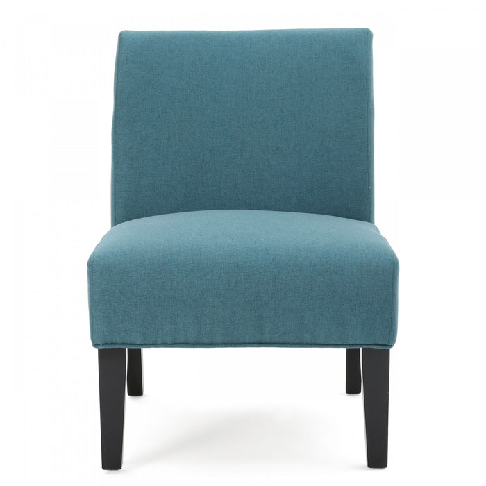 Oliver Linen-look Fabric Accent Chair With Rubberwood Legs - Teal