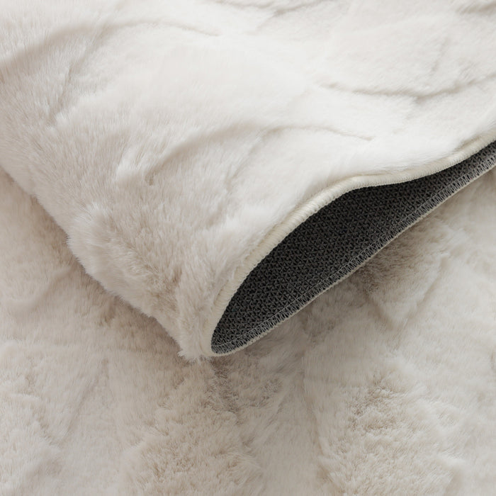 Pelo Diamond Cream Washable Shag Area Rug 5'x7' Indoor Area Rug