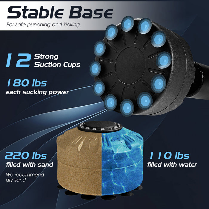 Goplus 70\" 220lbs Freestanding Punching Boxing Bag W/12 Suction Cup Base Shock Absorber