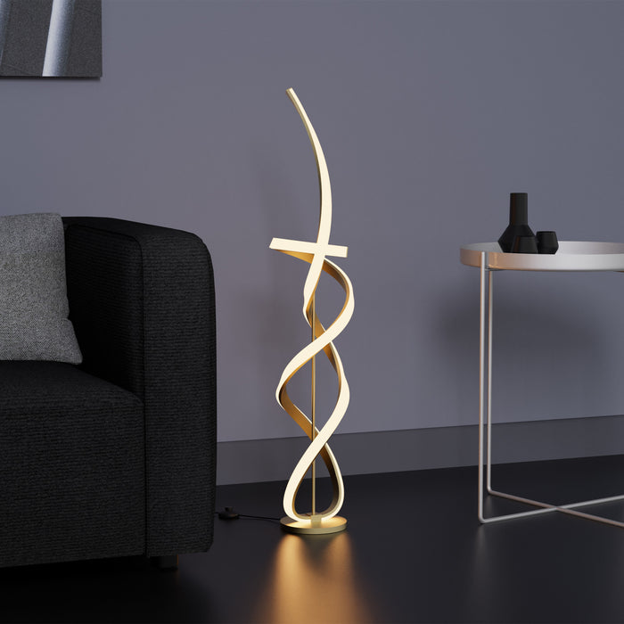 59\" Golden Swirl LED Floor Lamp