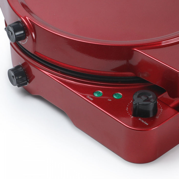 CHK Series Commercial Chef Countertop Pizza Maker & Indoor Grill, CHPG12R, Red