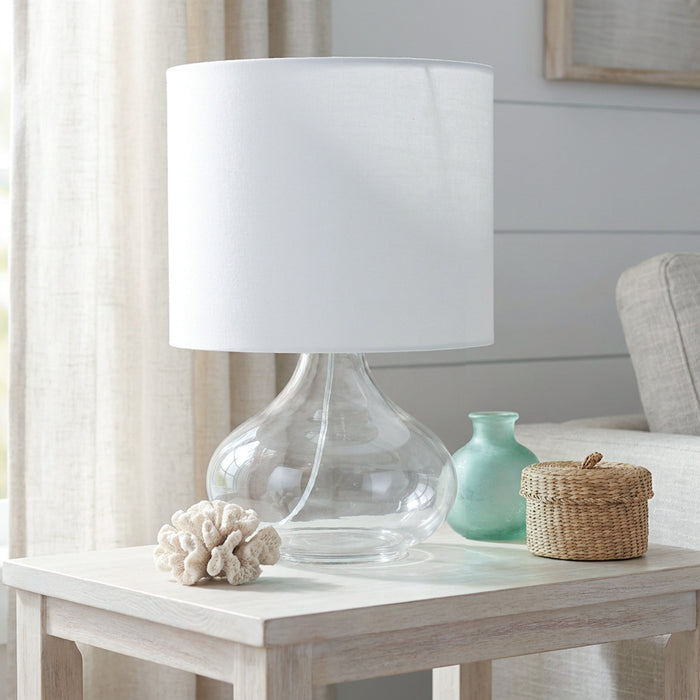 Ryley Glass Raindrop Table Lamp, Clear, 13.75\"H