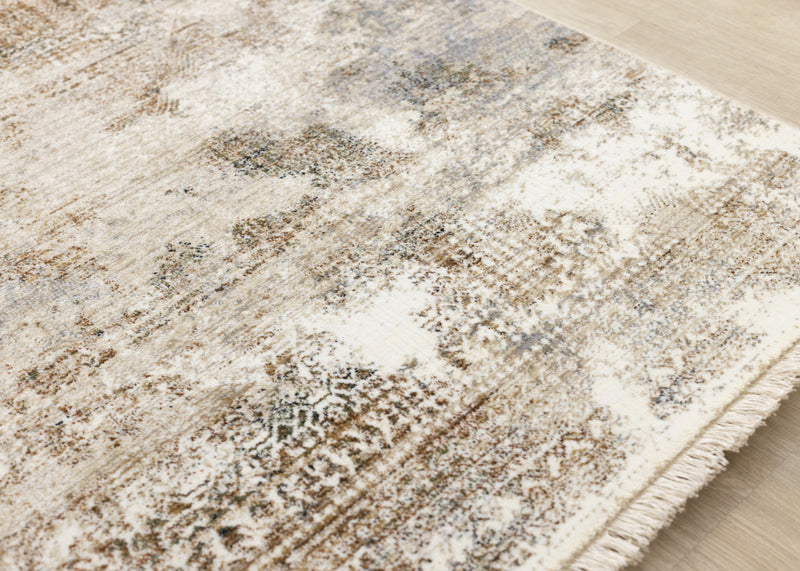 Sydney Beige Grey Cream Distressed Area Rug - 5'3\" x 7'10\"