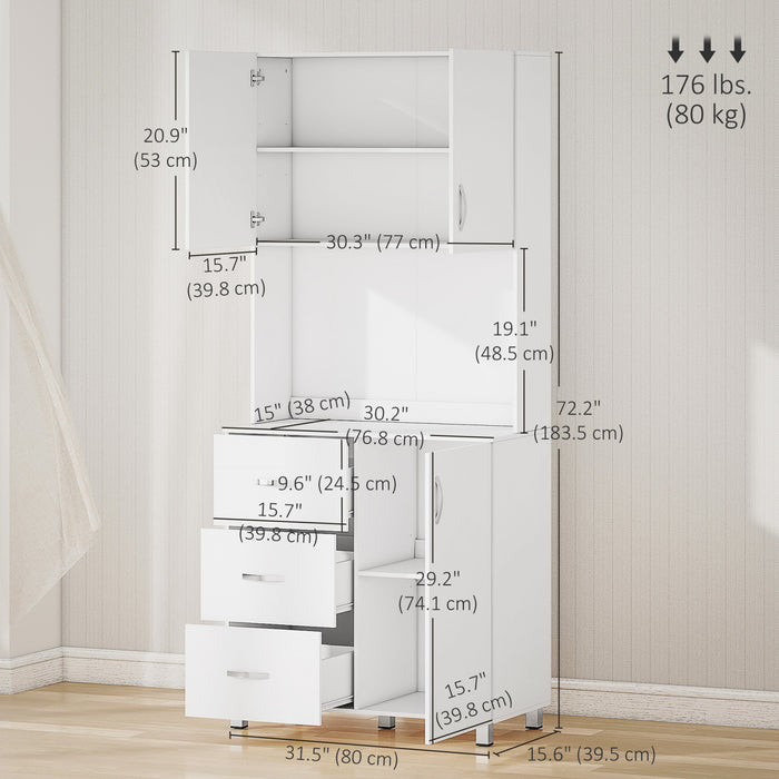 Cupboard Pantry Sideboard Hutch Furniture Centerpiece with Two Door Cabinet