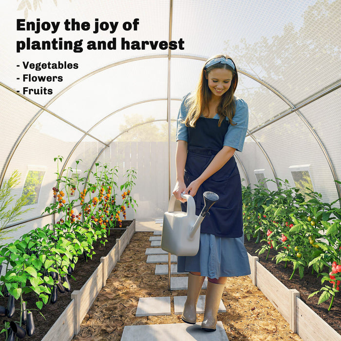 Outsunny Walk-in Tunnel Greenhouse w/ Support Rods, Plant Hot House, White