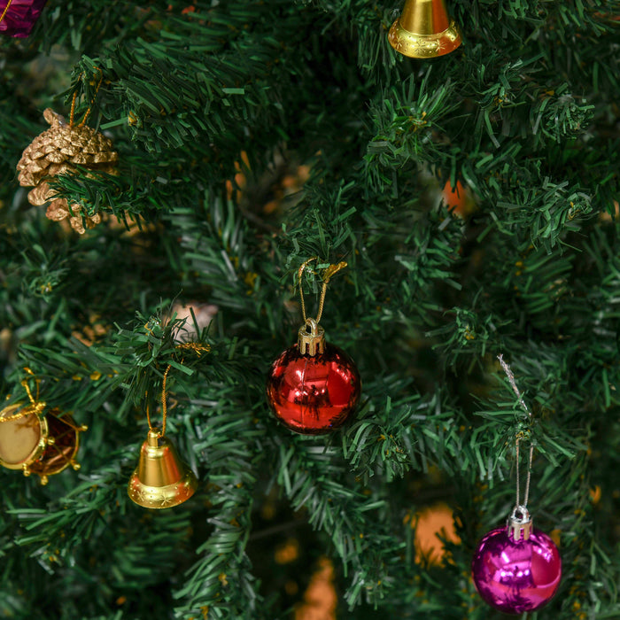 Homcom 5ft Artificial Christmas Tree With Decoration Ornament And 420 Branch Tips