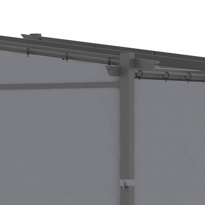 Outsunny 10' X 10' Metal Pergola With Sliding Roof Canopy, Retractable Pergola Canopy For Outdoor, Patio, Dark Grey