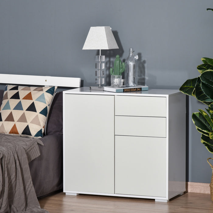 HOMCOM High Gloss Buffet Sideboard with Drawers Kitchen Storage Cabinet