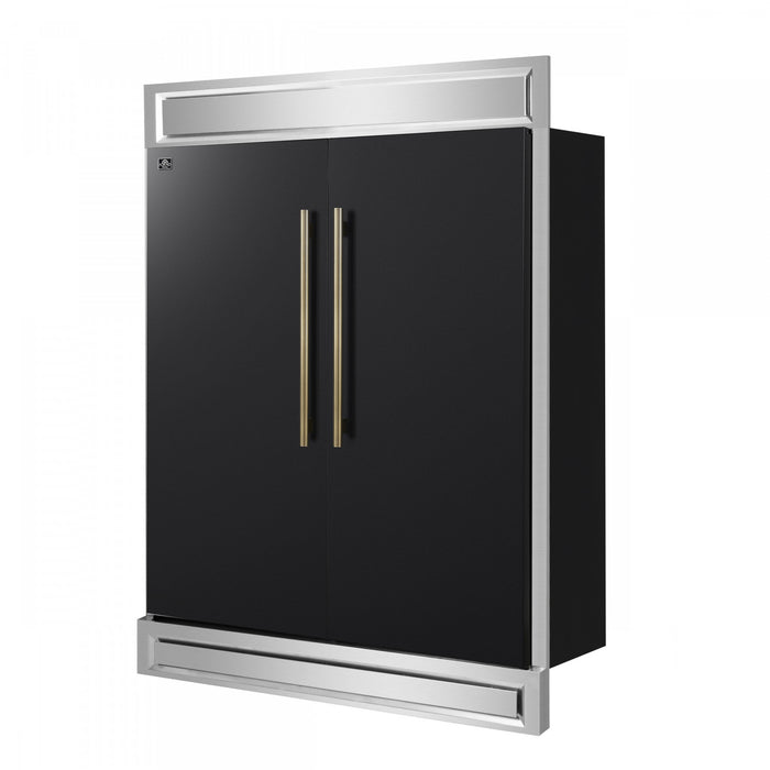 Forno Maderno 60 Inch Convertible Refrigerator/Freezer in Black, Trim Kit, 27.2 cu.ft. - FFFFD1722-60MG-BLK