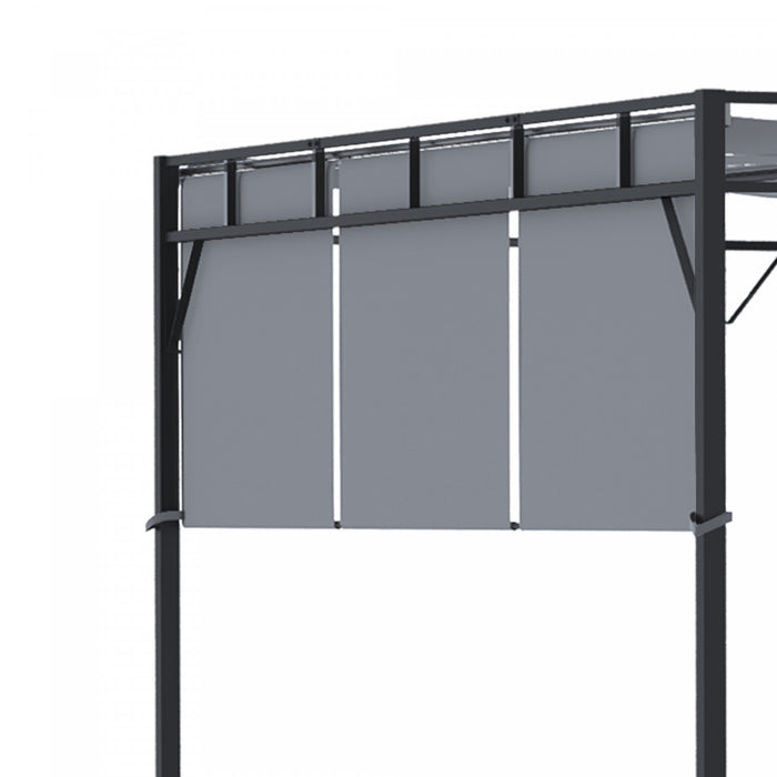 Outsunny 10' X 10' Retractable Pergola Canopy With Steel Frame, Outdoor Patio Gazebo For garden, lawn, backyard and deck - Dark Grey