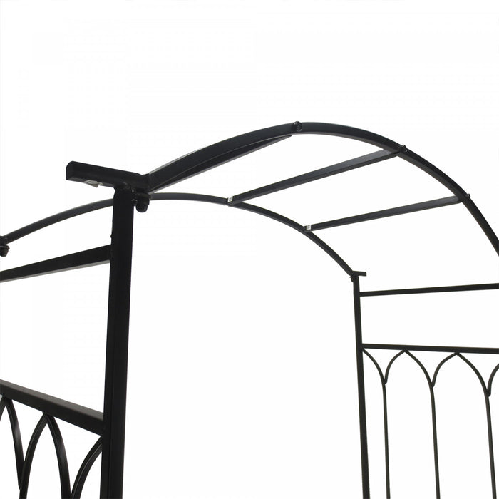Outsunny 80\" Tall Fairy Garden Arbor Arch With Bench