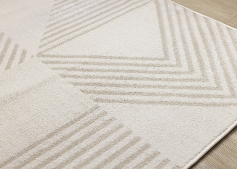 Hudson Modern Geometric Cream Beige Area Rug - 7'10\" x 10'6\"