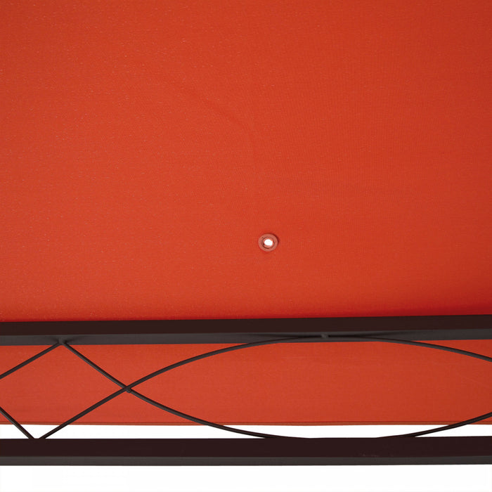 Outsunny 9.8' X 9.7' Square Gazebo Canopy Replacement Uv Protected Top Cover Sun Shade Orange