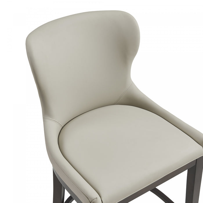 Blair Modern Wood Upholstered Counter Stool in Stone - Set of 3 Bar Stool