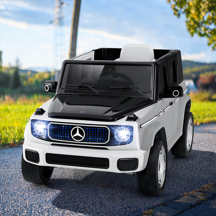 Costway Licensed Mercedes-benz Eqg Kids Ride On Car With Remote Control Detachable Battery White