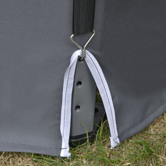 Outsunny 12.5' Pop Up Gazebo Hexagonal Canopy Tent Outdoor Shelter Pavilion Sun Protection With Mesh Sidewalls, Handy Bag, Dark Grey