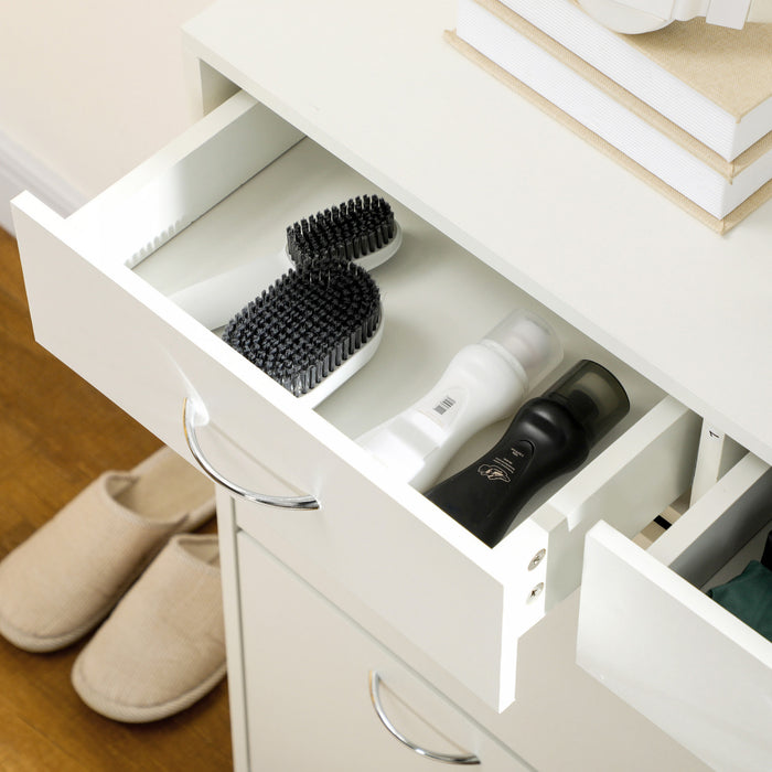 HOMCOM Entryway Shoe Cabinet with 2 Flip Drawers for 12 Pairs of Shoes
