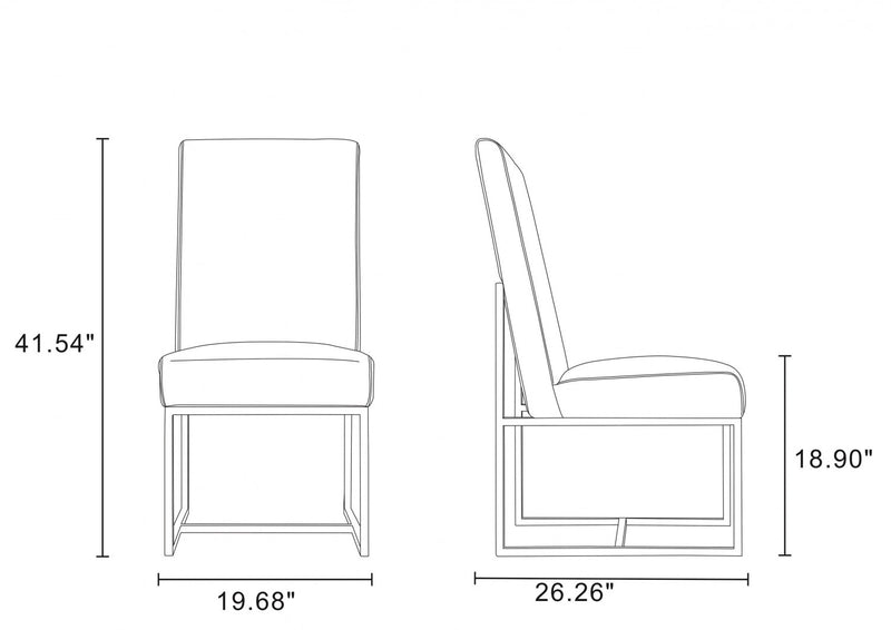 Element Modern 8-Piece Dining Chair Set in Champagne