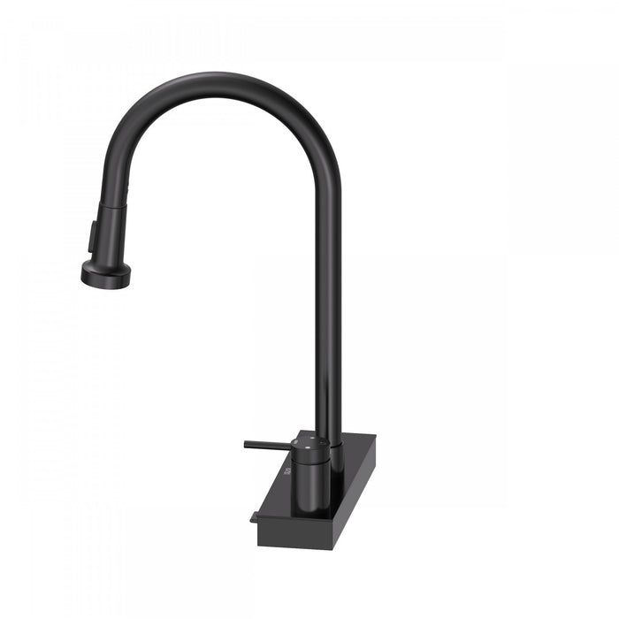 4 Function Pivoting Waterfall Pull-Down Kitchen Faucet with Power Wash, High Arc. Black-FCWRMBKD1 Laundry Combo